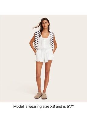 NWT PARKE MID RISE WOVEN DRAWSTRING SHORTS